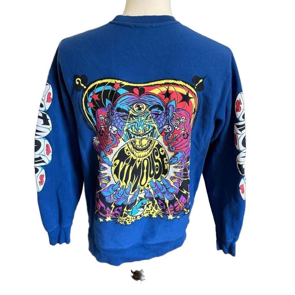 Titmouse Animation Studios Psycho-Delic Clown Graphic Sweatshirt Blue Size M